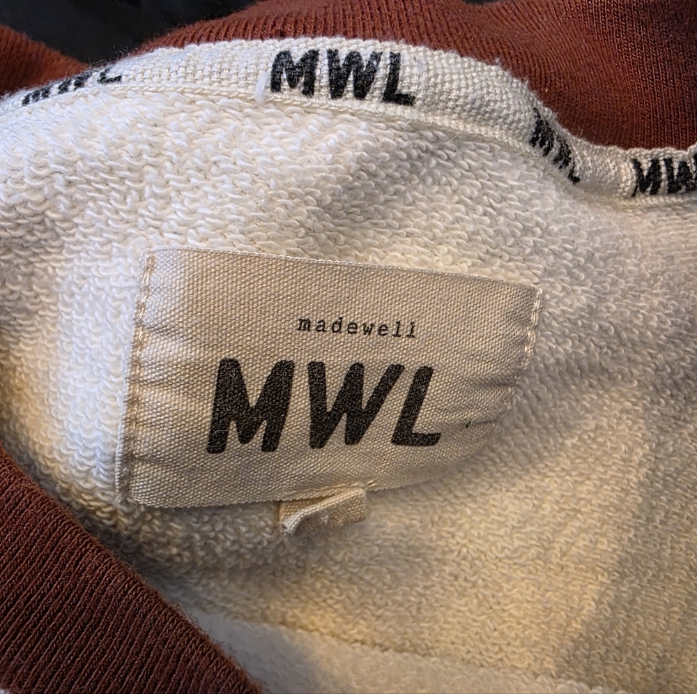 Madewell MWL Cream and Rust Sweatshirt